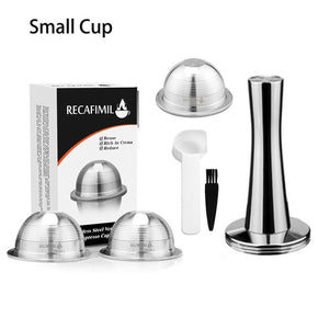 70/230ML Coffee Capsules For Nespresso Vertuo Vertuoline GCA1 & Delonghi ENV135 Stainless Steel Refillable Reusable Pod Filters