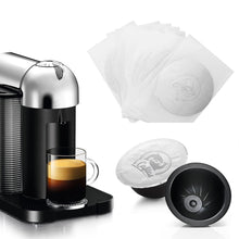 Load image into Gallery viewer, 62MM Refillable Nespresso Vertuo Capsules Sticker Disposable Nespresso Vertuoline Pods Self Adhesive Foil Seal Aluminum Film Lid
