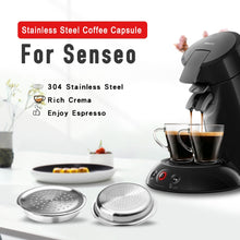 Load image into Gallery viewer, iCafilas Refillable Coffee Capsules For Philips Senseo System Stainless Steel Coffee Pods Espresso Crema Maker
