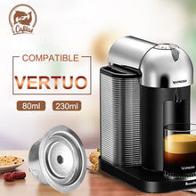 Load image into Gallery viewer, BIG &amp; Small  Cup Reusable Vertuo Coffee Capsule Steel Stainless Metal for Nespresso Vertuoline Plus Machine Cream Coffee Filter
