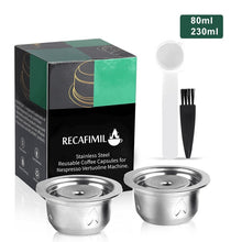 Load image into Gallery viewer, BIG &amp; Small  Cup Reusable Vertuo Coffee Capsule Steel Stainless Metal for Nespresso Vertuoline Plus Machine Cream Coffee Filter
