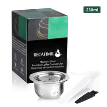 Load image into Gallery viewer, BIG &amp; Small  Cup Reusable Vertuo Coffee Capsule Steel Stainless Metal for Nespresso Vertuoline Plus Machine Cream Coffee Filter
