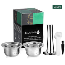 Load image into Gallery viewer, BIG &amp; Small  Cup Reusable Vertuo Coffee Capsule Steel Stainless Metal for Nespresso Vertuoline Plus Machine Cream Coffee Filter
