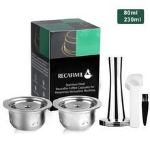 Load image into Gallery viewer, BIG &amp; Small  Cup Reusable Vertuo Coffee Capsule Steel Stainless Metal for Nespresso Vertuoline Plus Machine Cream Coffee Filter
