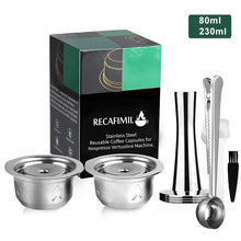 Load image into Gallery viewer, BIG &amp; Small  Cup Reusable Vertuo Coffee Capsule Steel Stainless Metal for Nespresso Vertuoline Plus Machine Cream Coffee Filter

