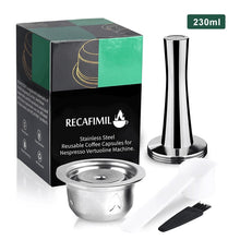 Load image into Gallery viewer, BIG &amp; Small  Cup Reusable Vertuo Coffee Capsule Steel Stainless Metal for Nespresso Vertuoline Plus Machine Cream Coffee Filter
