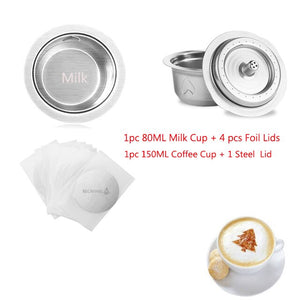 150ML Reusable Coffee Capsules For Nespresso Vertuoline Coffee Machine Stainless Steel Refillable Crema Maker Milk Pod