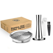 Load image into Gallery viewer, Stainless Steel Reusable Coffee Capsule Pods Compatibel with Philips Senseo Machine Coffee Maker Filter Metal Tamper
