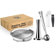 Load image into Gallery viewer, Stainless Steel Reusable Coffee Capsule Pods Compatibel with Philips Senseo Machine Coffee Maker Filter Metal Tamper
