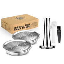 Load image into Gallery viewer, Stainless Steel Reusable Coffee Capsule Pods Compatibel with Philips Senseo Machine Coffee Maker Filter Metal Tamper
