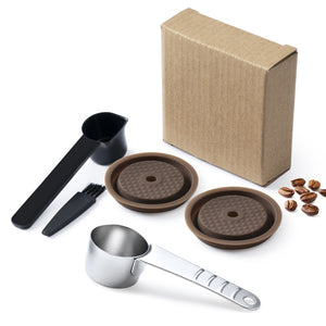 For Vertuo Next Reusable Coffee Capsule Lid Compatible With Original Vertuoline Coffee Pods Food Grade Silicone Cap with Spoon