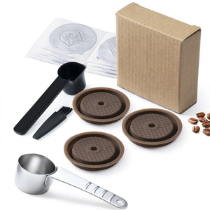 For Vertuo Next Reusable Coffee Capsule Lid Compatible With Original Vertuoline Coffee Pods Food Grade Silicone Cap with Spoon