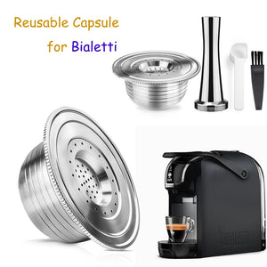 Refillable Coffee Capsules For Bialetti Machine Espresso Maker Crema Reusable Stainless Steel Pods