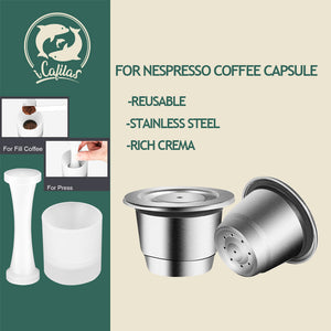 ICafilas Reusable Capsule For Nespresso Refillable Pod Crema Espresso Reutilisable 2 In 1 Usage Refill Coffee Filter