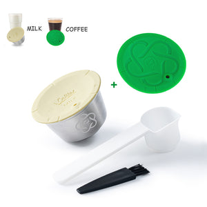 Refillable Capsule For Nescafe Dolce Gusto Machines Stainless Steel Coffee &amp; Milk Foam Capsules Latte Maker Filter Silicone Lid