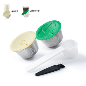 Refillable Capsule For Nescafe Dolce Gusto Machines Stainless Steel Coffee &amp; Milk Foam Capsules Latte Maker Filter Silicone Lid