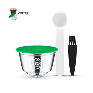 Refillable Capsule For Nescafe Dolce Gusto Machines Stainless Steel Coffee &amp; Milk Foam Capsules Latte Maker Filter Silicone Lid